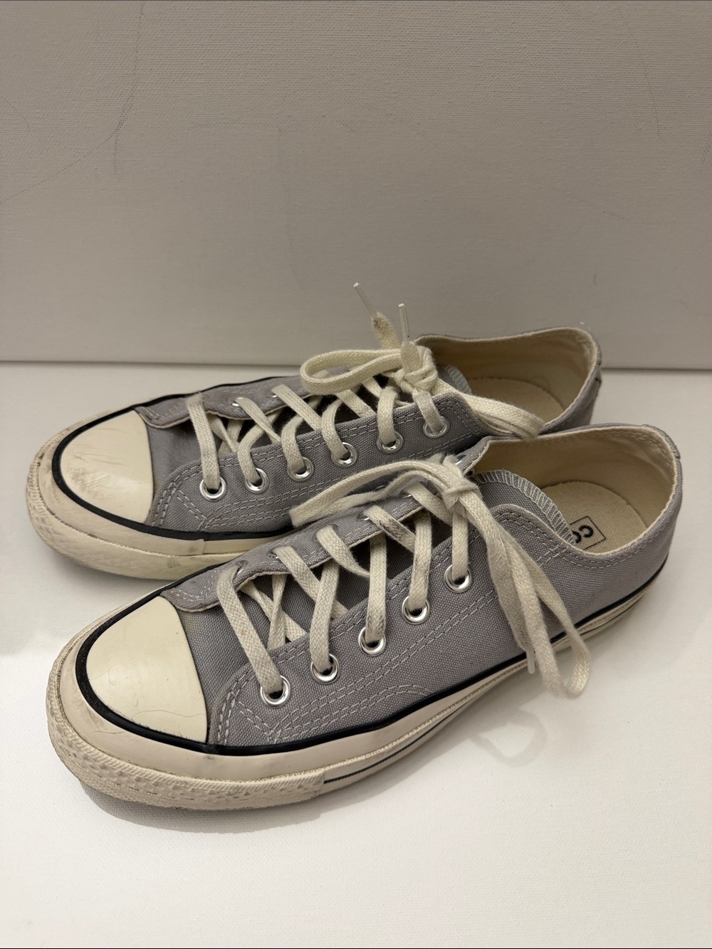 Converse Chuck 70 Low Top Sneakers in Wolf Grey and Cream